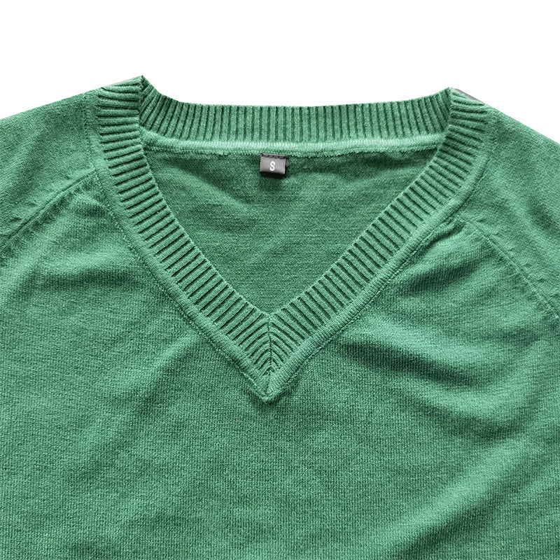 Herren Pullover V-Ausschnitt Weich Strick Eleganz