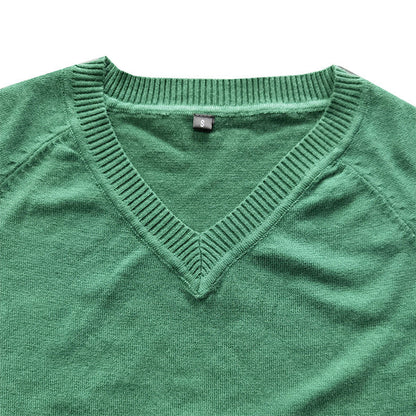 Herren Pullover V-Ausschnitt Weich Strick Eleganz