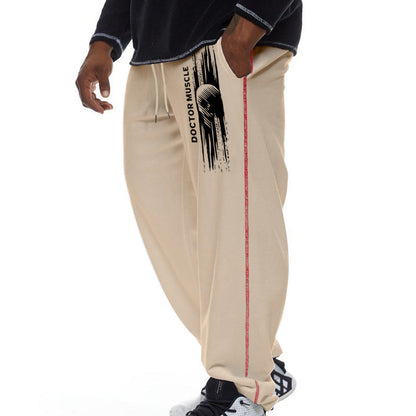 Herren Sport Jogginghose Bequem Streifen Schwarz