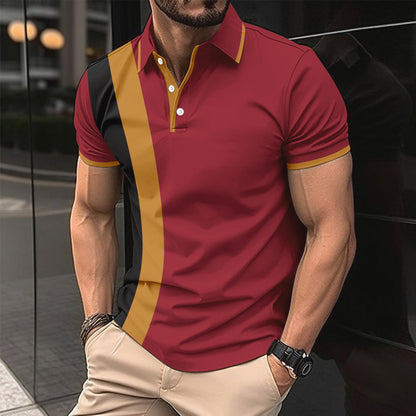 Herren Poloshirt Sportlich Modern mit Kontrastdetails