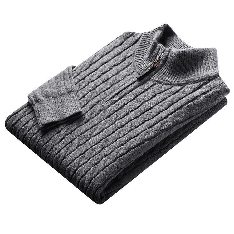 Herren Strickpullover Kabelmuster Elegant Langarm