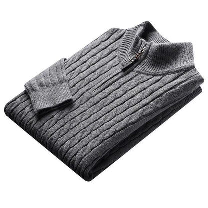Herren Strickpullover Kabelmuster Elegant Langarm