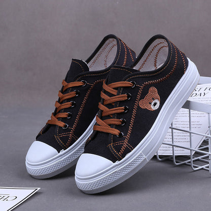 Damen Sneaker Bären Motiv Lässig Bequem
