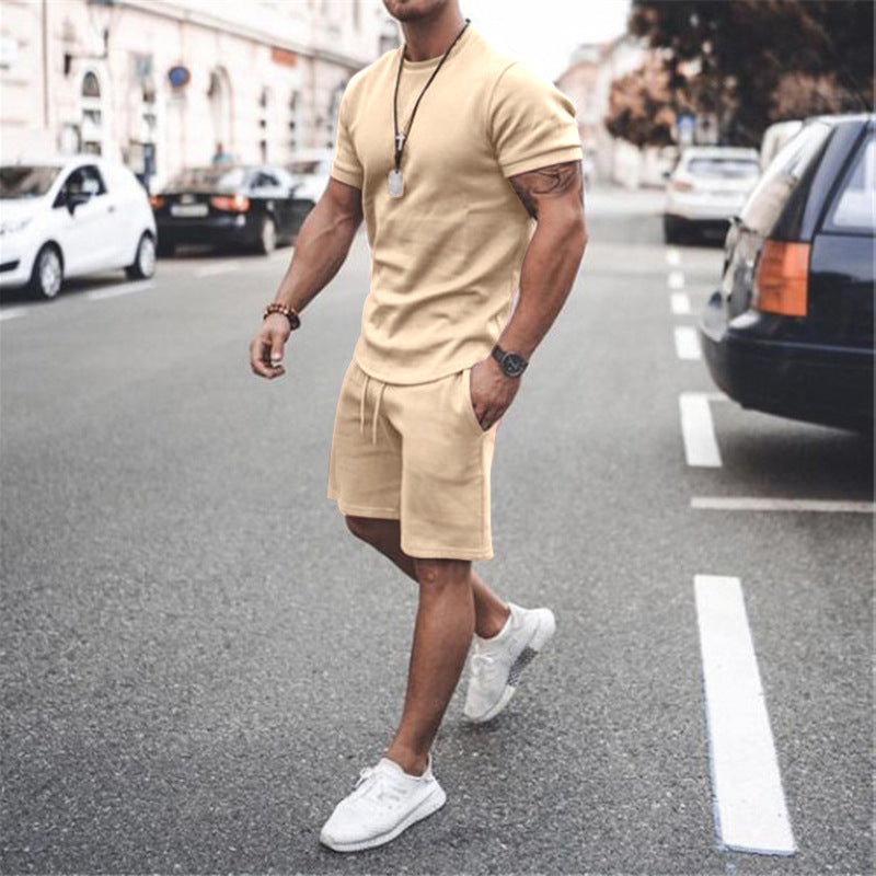 Herren Kurzarm Set Sportlich Elastisch Mit Taschen