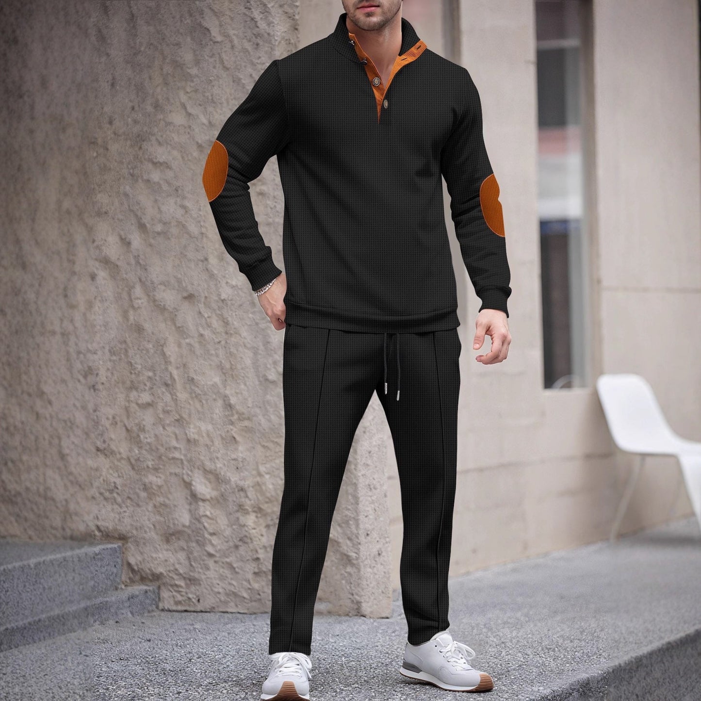 Herren Trainingsanzug Sportlich Modern Stehkragen