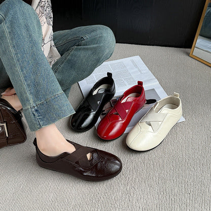 Damen Ballerinas Bequem Elegant mit Gummizug