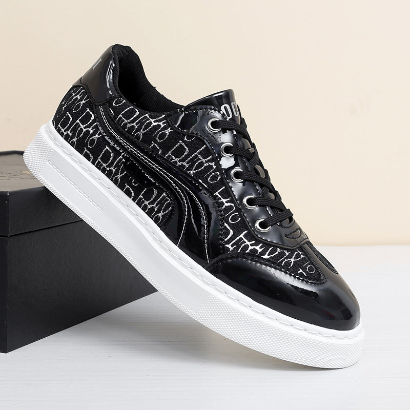 Damen Sneaker Glanz Optik Grafik Design Trendy