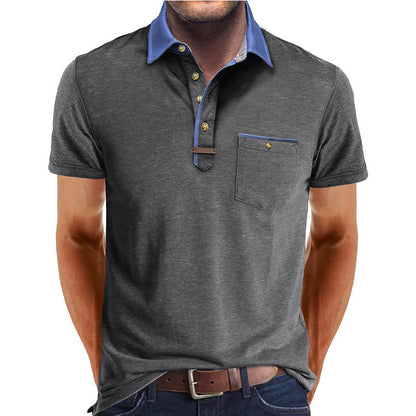 Herren Polo-Shirt Moderner Kragen Slim Fit