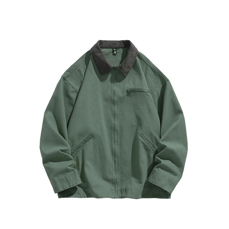 Herren Lederjacke Übergangsjacke Robust Mit Stehkragen