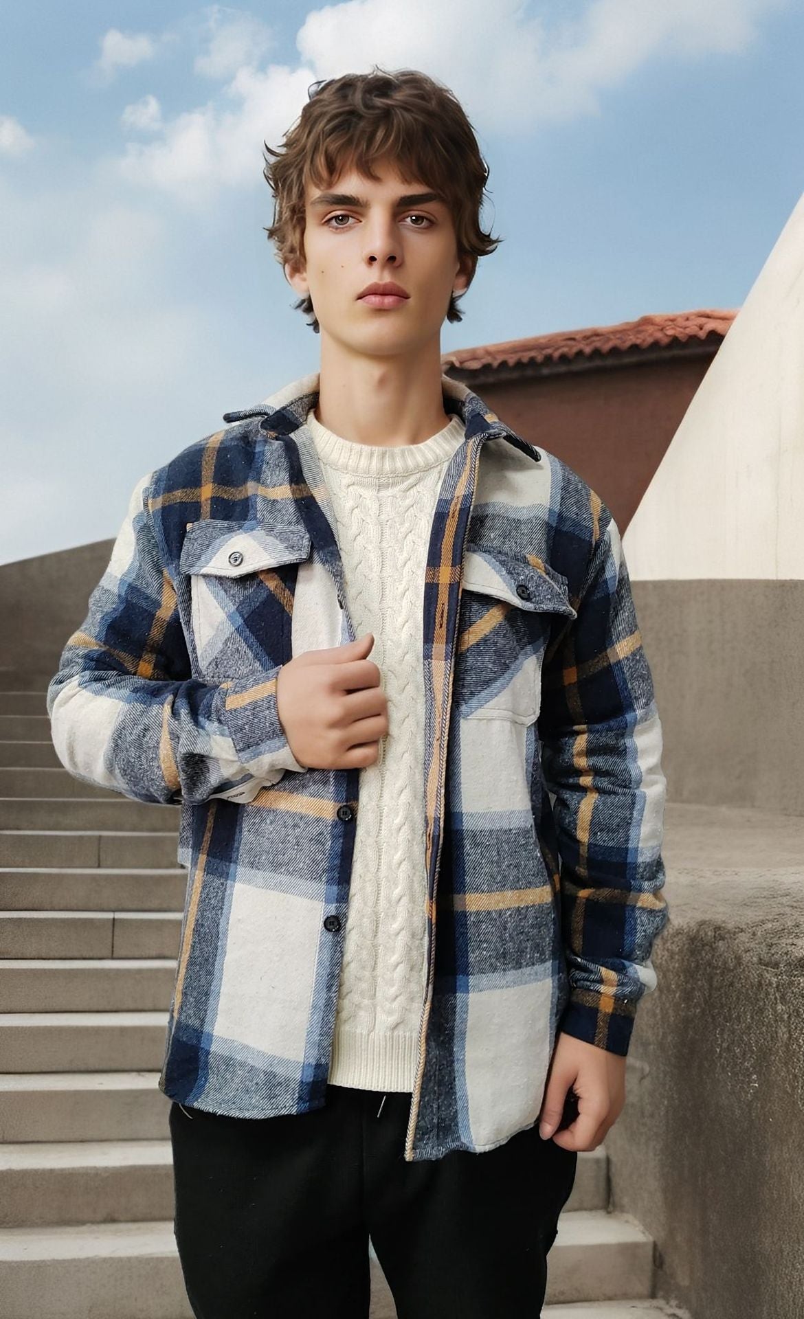 Herren Karottenjacke Lässig Casual Baumwolle