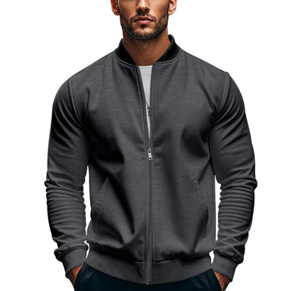 Herren Zip-Jacke Modern Elastisch Mit Hochem Kragen