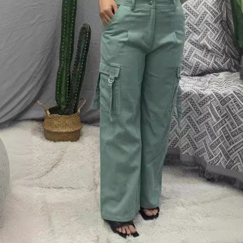 Damen Cargo-Hose Bequem Weite Passform Praktisch