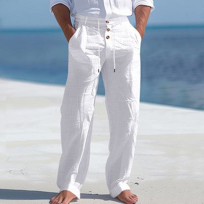 Herren Strandhose Bequem mit Kordelzug und Taschen