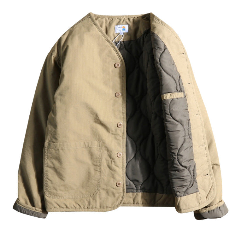 Herren Steppjacke Warm mit Kragen und Weichem Innenfutter