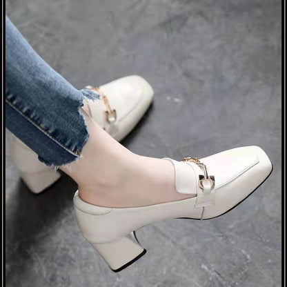 Damen Sling Pumps Quadratverschluss Komfort Blockabsatz Schick