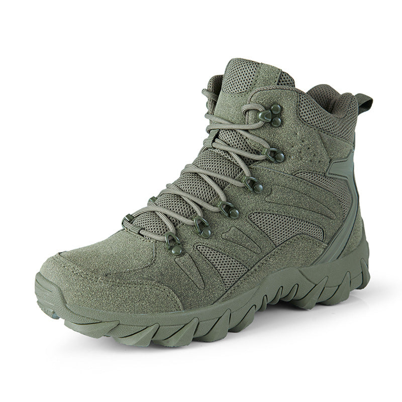 Leder Kampfstiefel Wasserdicht Militärstil Schwarz - BerlinGlamour