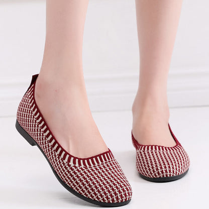 Damen Ballerinas Strick Atmungsaktiv Elegante