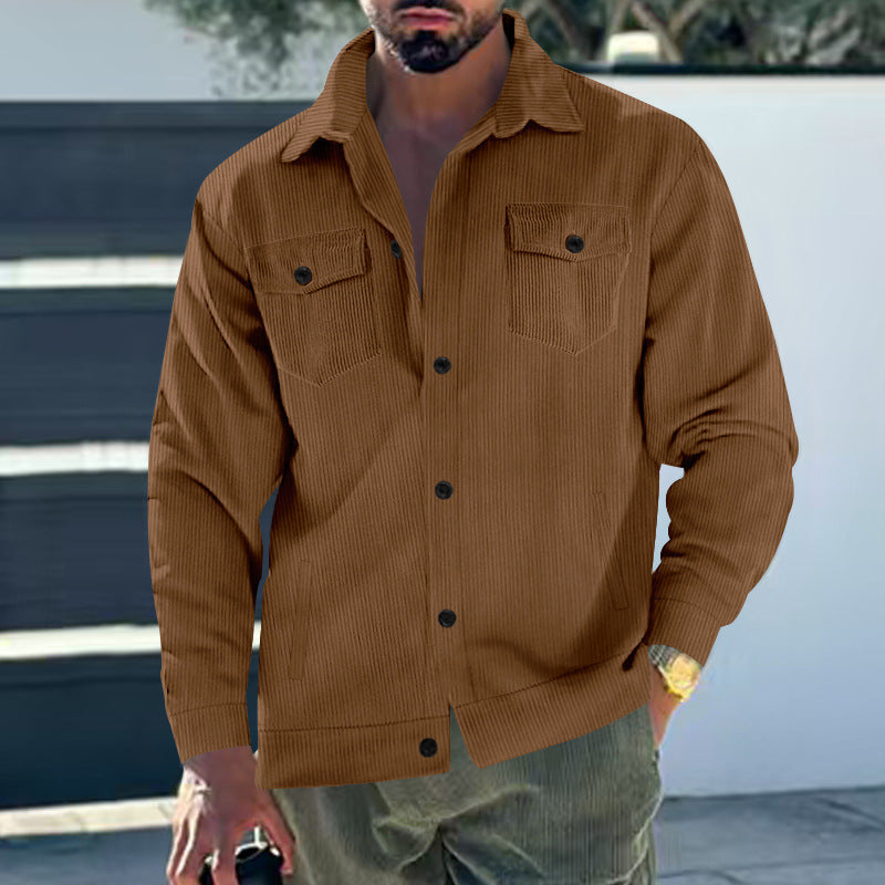 Herren Cordjacke Modern Schnitt mit Brusttaschen
