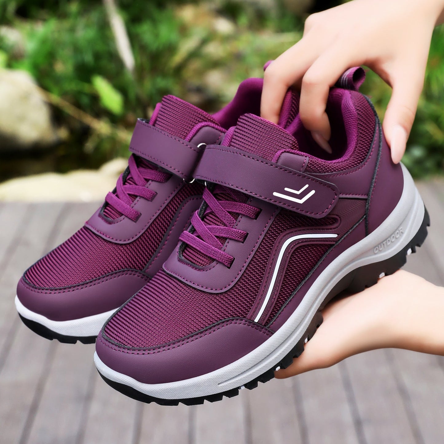 Damen Sport-Sneaker Atmungsaktiv mit Klettverschluss