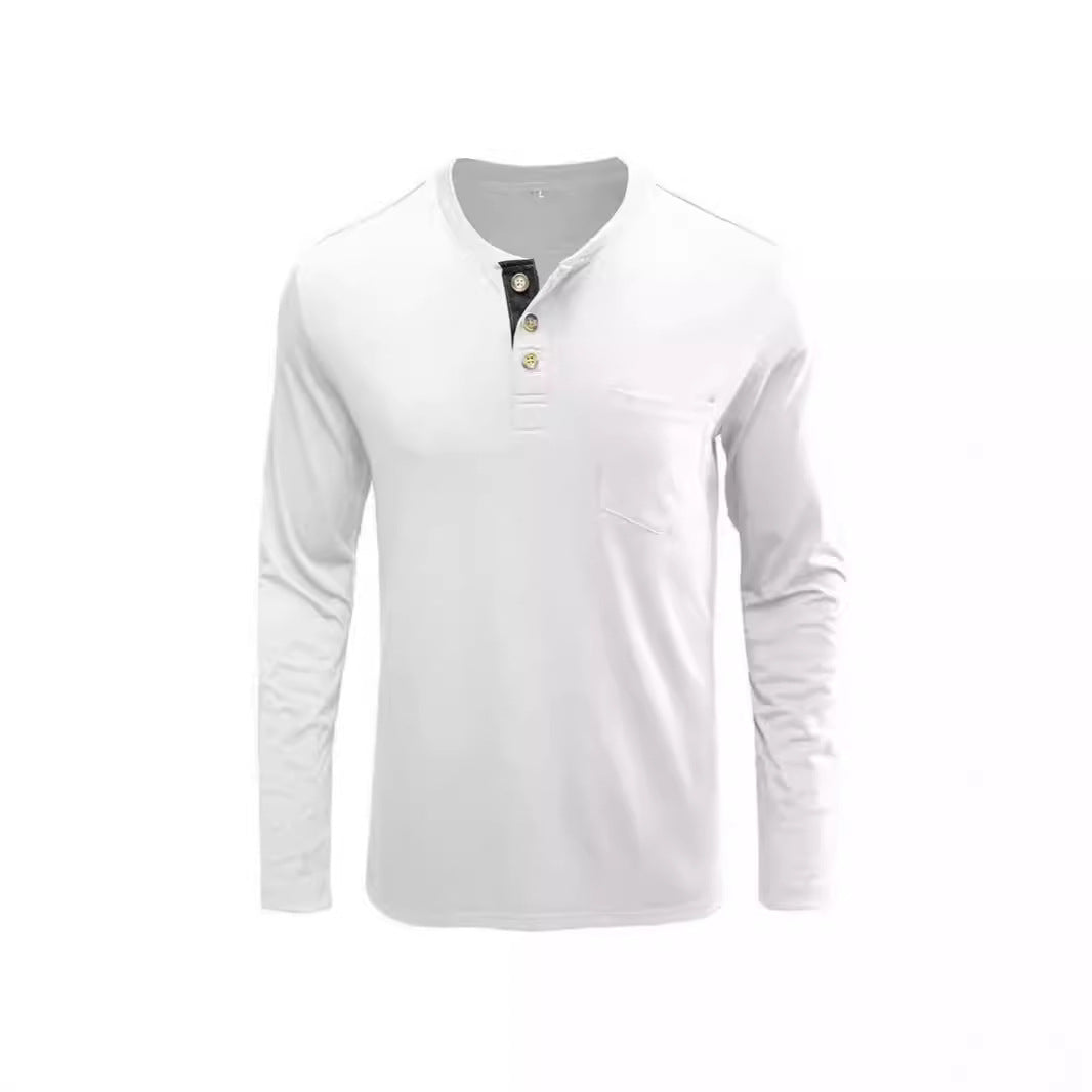 Herren Hemd Langarm Modern mit Knöpfen und Brusttasche
