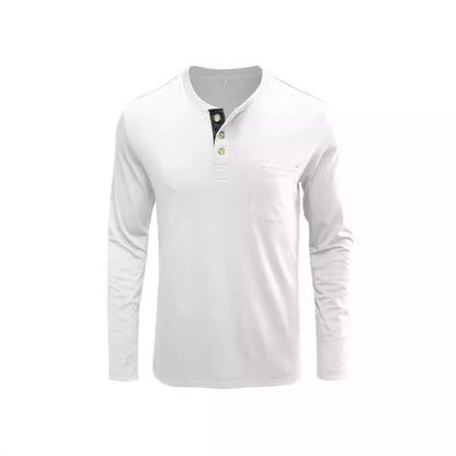 Herren Hemd Langarm Modern mit Knöpfen und Brusttasche