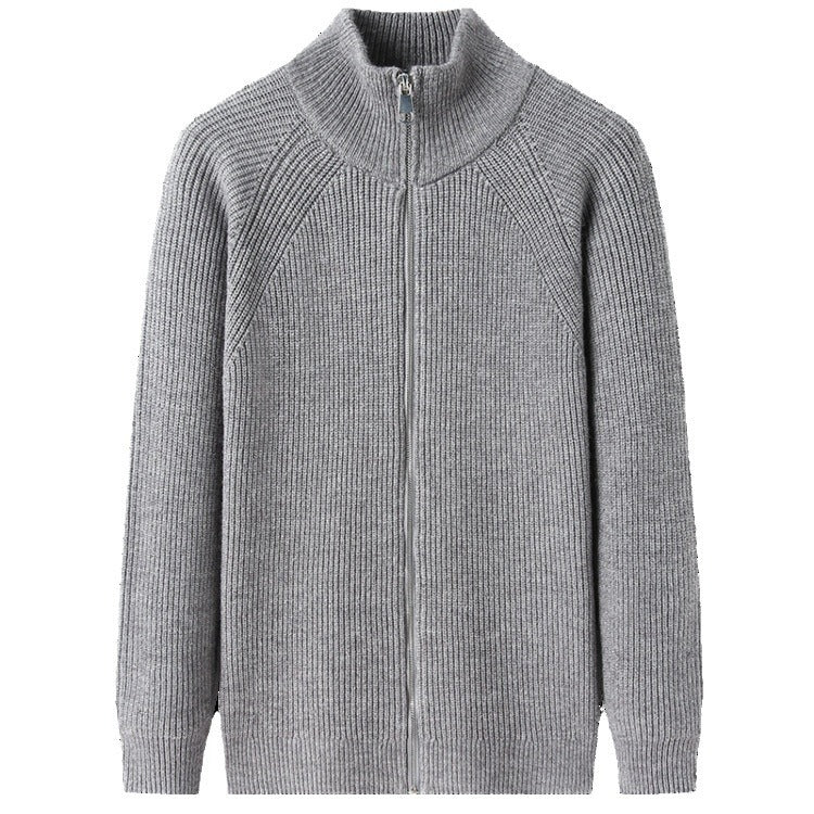 Herren Strickjacke Hochkragen Reißverschluss Uneffektiert Elegantes Design