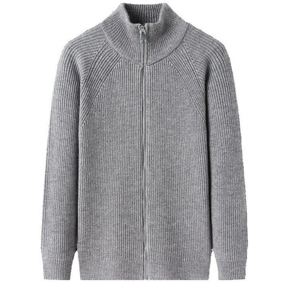 Herren Strickjacke Hochkragen Reißverschluss Uneffektiert Elegantes Design