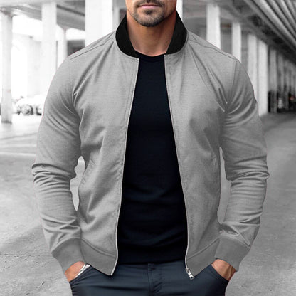 Herren Sportjacke Warm Mit Reißverschlusstaschen