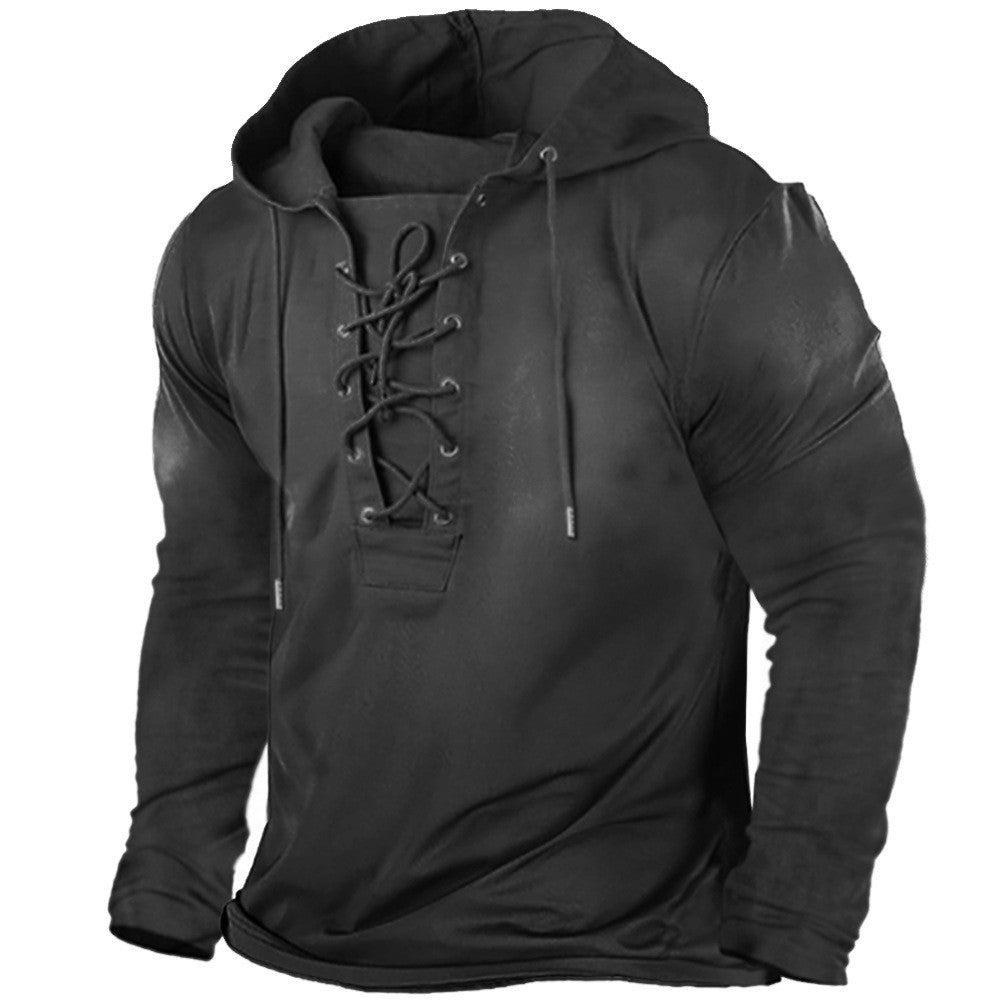 Herren Kapuzenpullover Warm Schnürdesign Modern