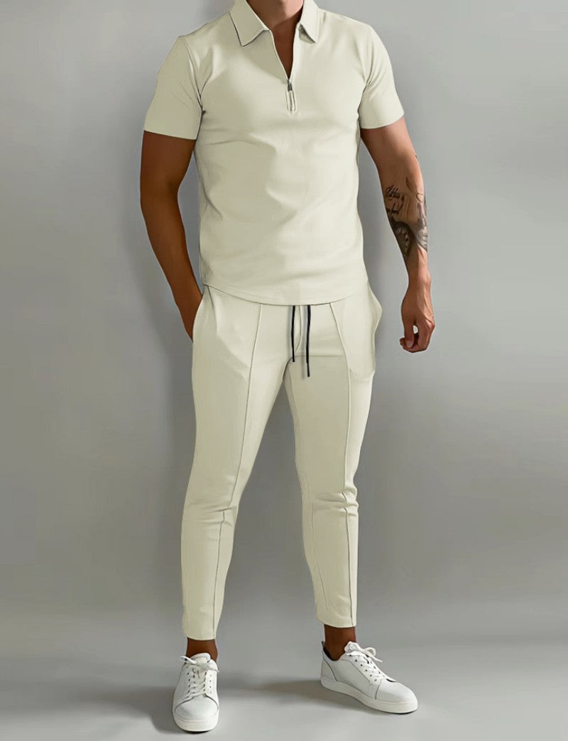 Herren Polo-Shirt Slim Fit Modern Reißverschluss Elegantes Design - BerlinGlamour