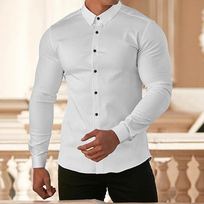Herren Langarmhemd Slim Fit Elegantes Design