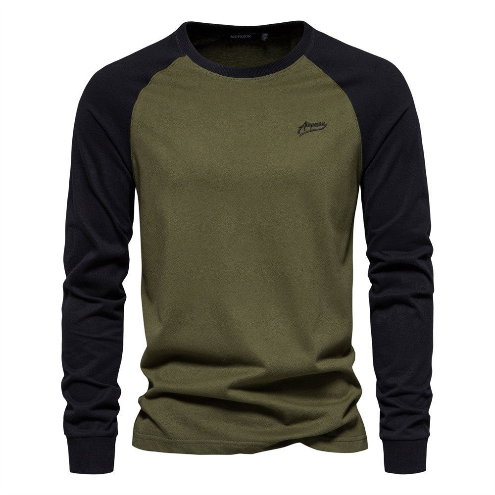 Herren Langarmshirt Modernes Kontrastdesign Bequem