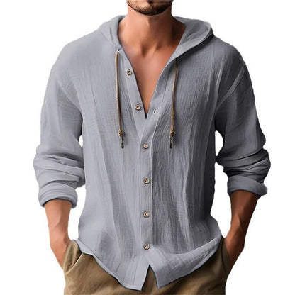 Herren Kapuzenshirt Modern mit Knöpfen Urban Style