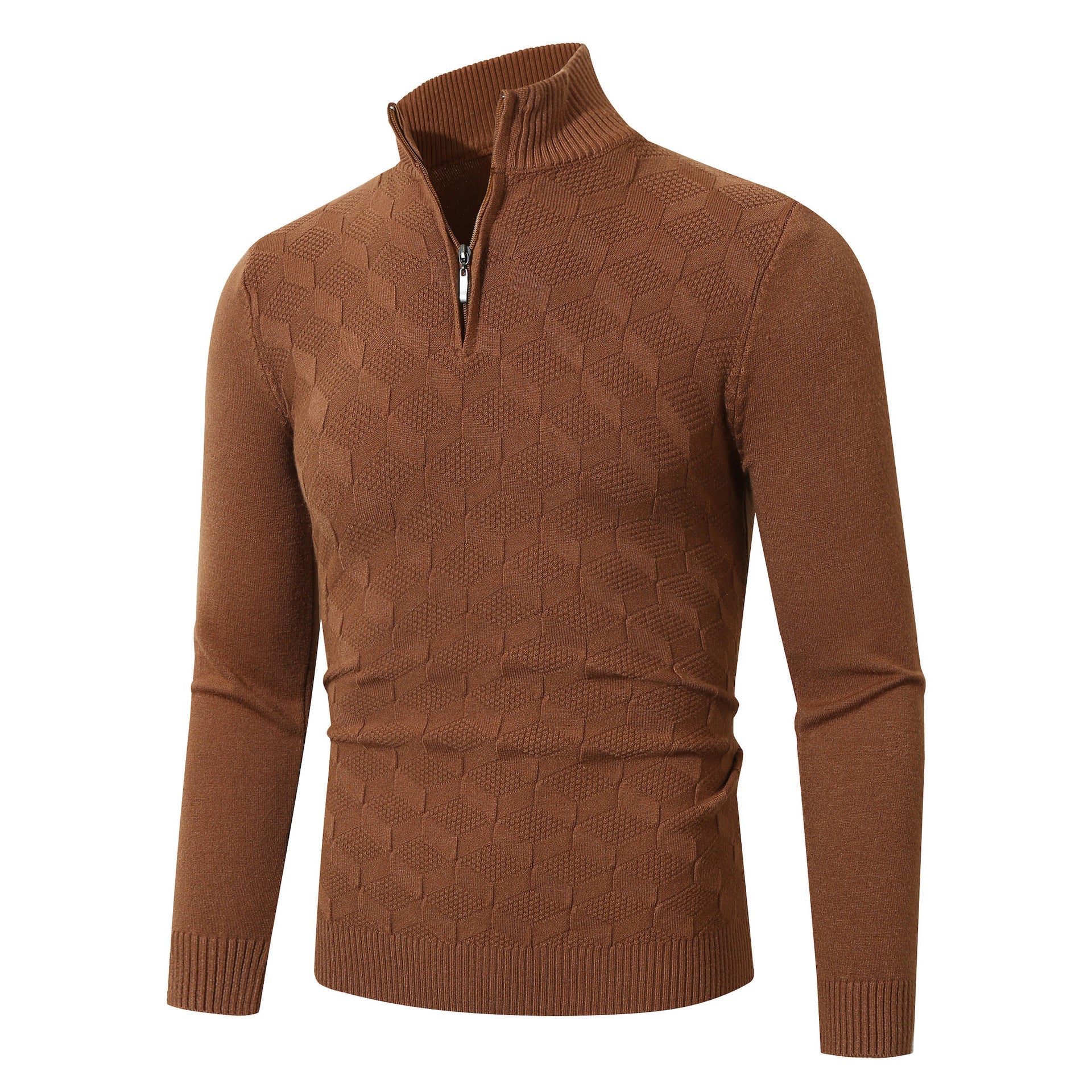 der neue Titel: Moderner Strickpullover mit Halbem Reißverschluss und Strukturiertem Design - BerlinGlamour