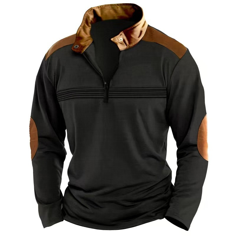 Herren Sportoberteil Funktionsshirt mit Reißverschluss Modern