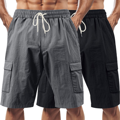 Herren Cargo Shorts Bequem Elastisch Vieltaschig