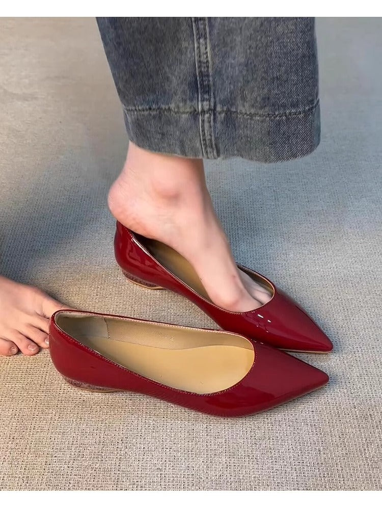 Ballerinas Damen Spitze Elegant Glanz Schuhe