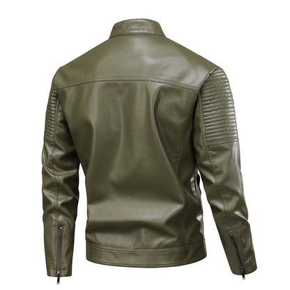 Leder Motorradjacke Herren Modern mit Nieten und Schutzpolster
