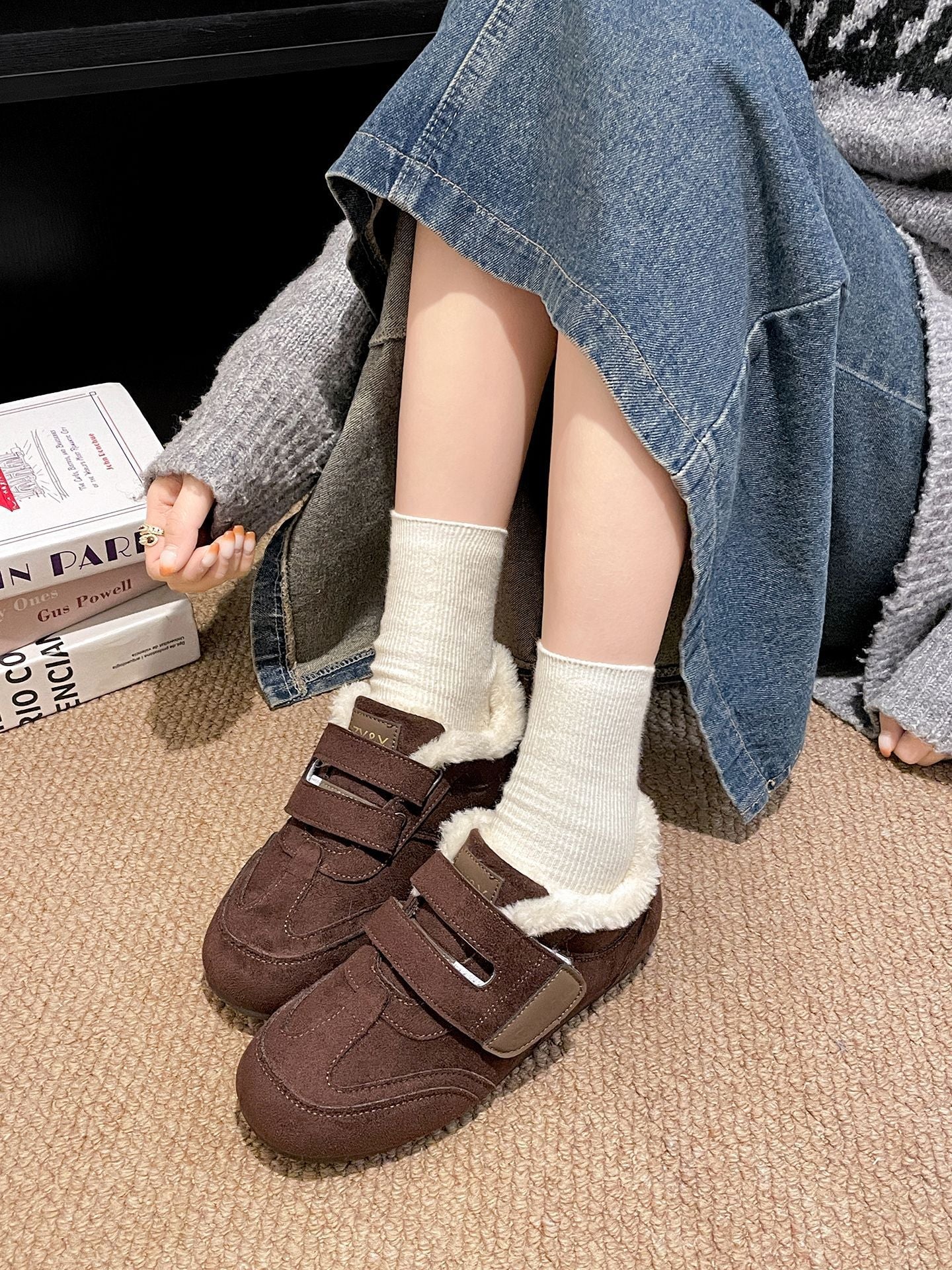 Damen Clogs Flauschig Rutschfest Bequem
