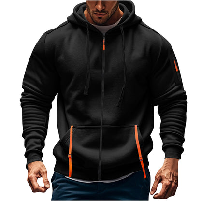 Herren Kapuzenpulli Sportlich mit Taschen Grau