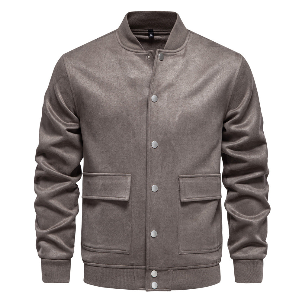 Herren Lederjacke Leicht Modern Mit Taschen