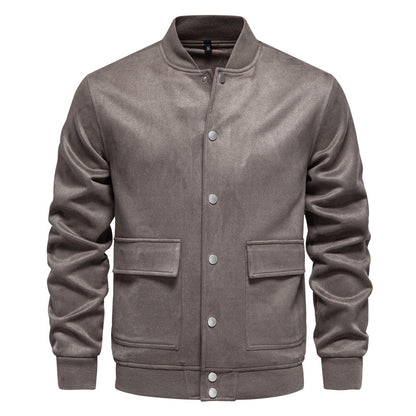Herren Lederjacke Leicht Modern Mit Taschen