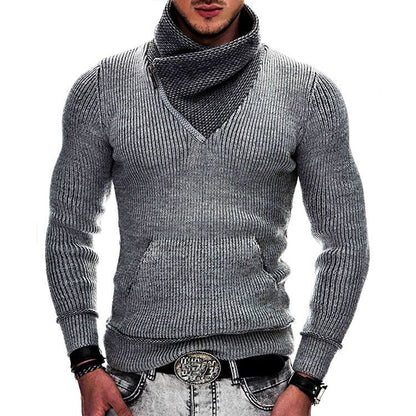 Stylisher Herren Pullover Modern mit Breitem Kragen