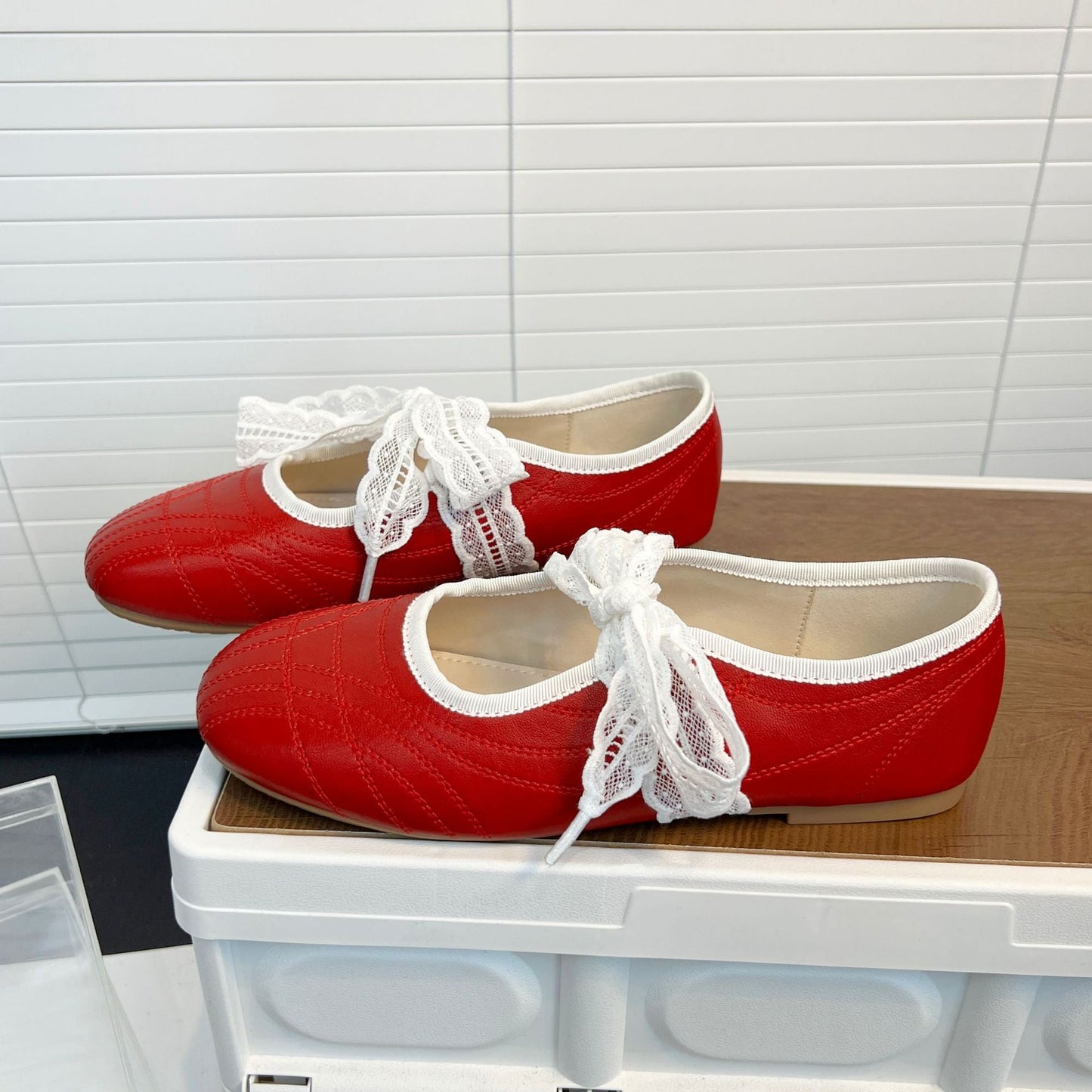 Damen Ballerinas Bequem Elegant Spitze