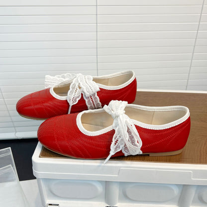 Damen Ballerinas Bequem Elegant Spitze