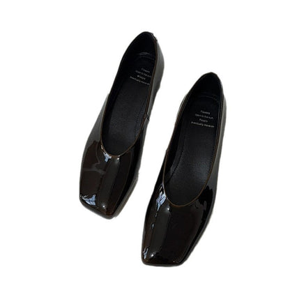 Damen Pumps Hochhackig Glänzend Quadratzehen