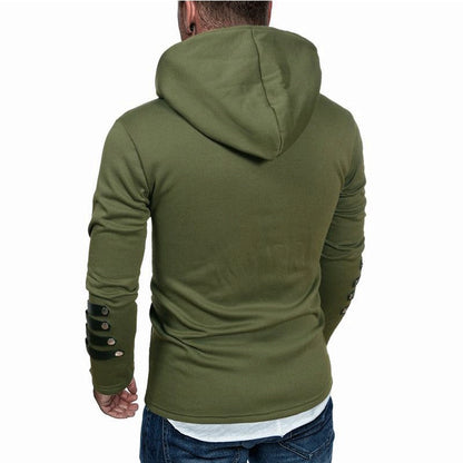 Herren Hoodie Leder Lässig Modern Mit Akzenten