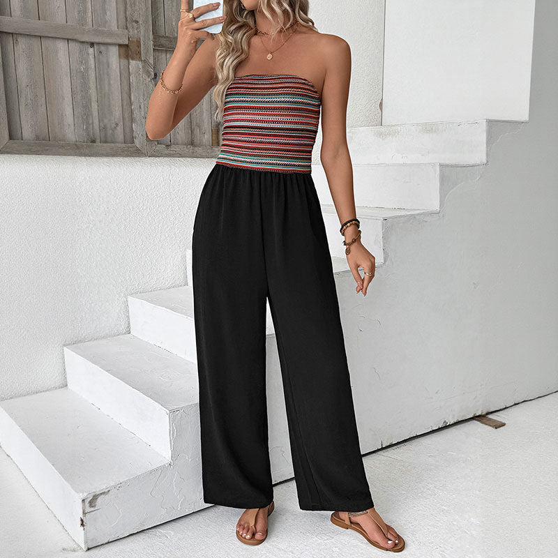 Damen Jumpsuit Elegant Weites Bein Sommer