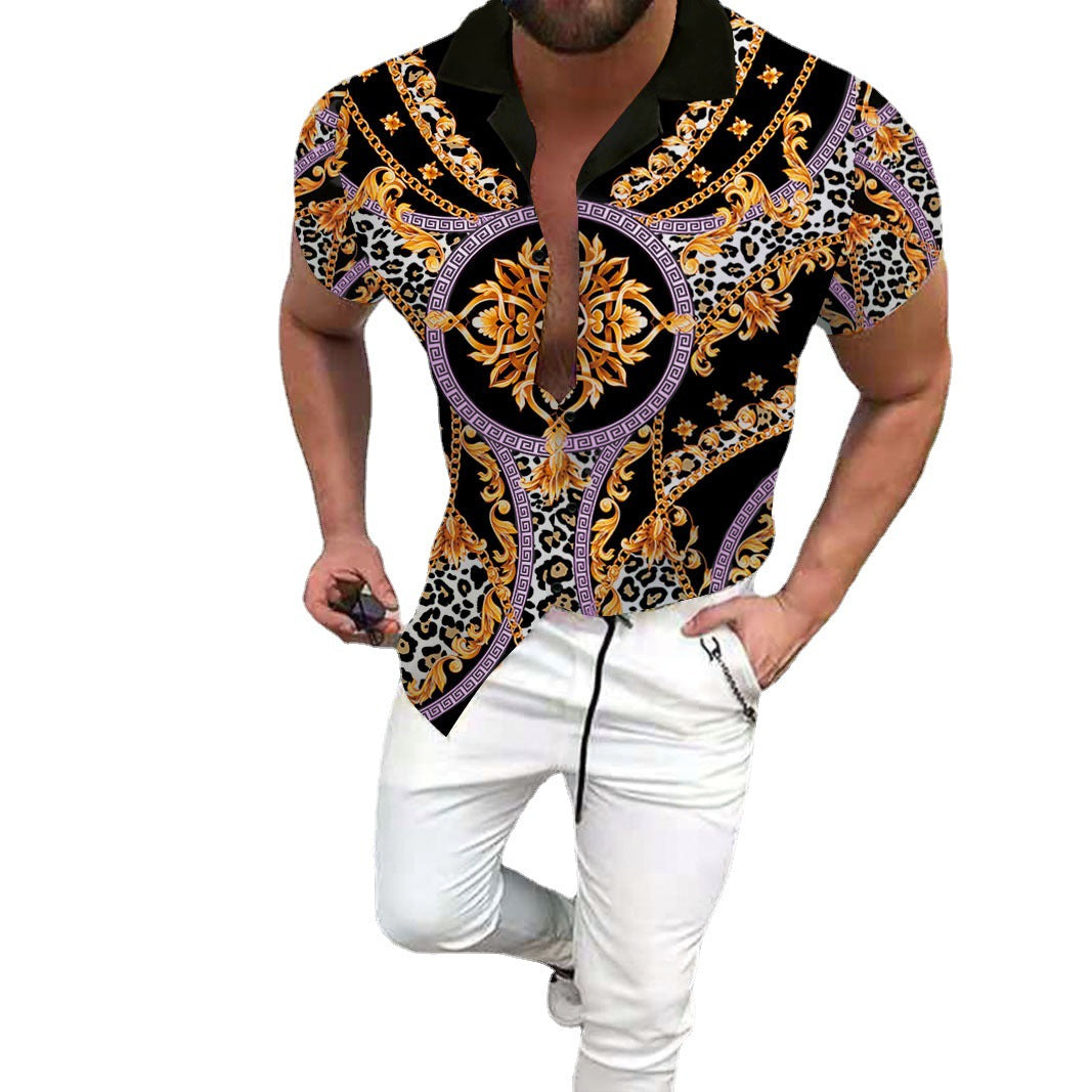 Herren Polo-Shirt Kurzarm Luxus Modern Druck
