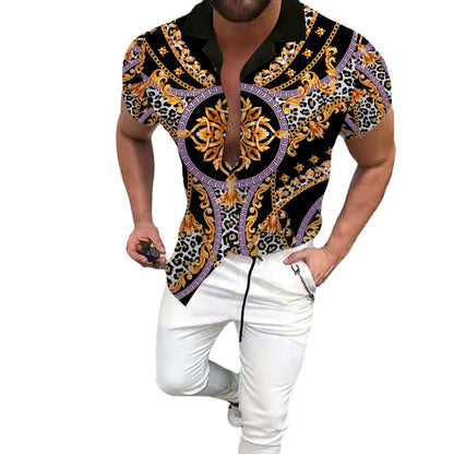 Herren Polo-Shirt Kurzarm Luxus Modern Druck